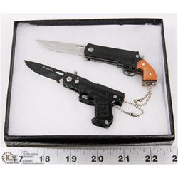 NEW PAIR OF HANDGUN STYLE LOCK BLADE KNIVES