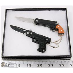 NEW PAIR OF HANDGUN STYLE LOCK BLADE KNIVES