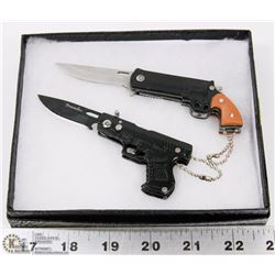 NEW PAIR OF HANDGUN STYLE LOCK BLADE KNIVES