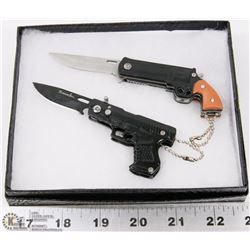 NEW PAIR OF HANDGUN STYLE LOCK BLADE KNIVES