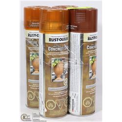 LOT OF 4 SPRAY CANS CONCRETE STAIN BROWN