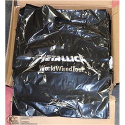 CASE OF BLACK METALLICA T-SHIRT BAGS FROM THE