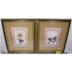 PAIR OF MATTED FLORAL PRINTS