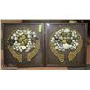 Image 1 : PAIR OF FRAMED PICTURES MADE OF SHELLS 16X17.