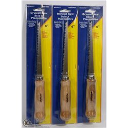 LOT OF THREE 6" DRYWALL SAWS