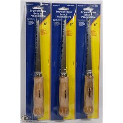 LOT OF THREE 6" DRYWALL SAWS