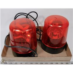 2 OF ROTATING RED  LED POLICE CAR BEACON DISCO