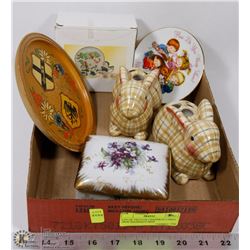 LOT OF VINTAGE CHAFFRON CHINA ,NEW SNOWMAN MINI