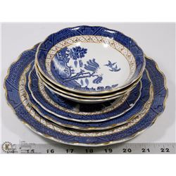 6PCS OF REAL OLD WILLOW CHINA , MADE IN ENGLAND