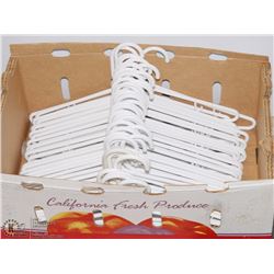LOT OF 50 WHITE PLASTIC HANGERS