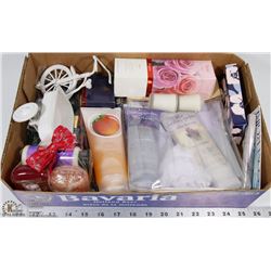 LADIES TOILETRY LOT: INCLUDES LOTIONS, MAKEUP,