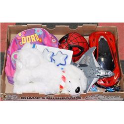 TOY LOT INCLUDES DORA EXPLORER BACKPACK,