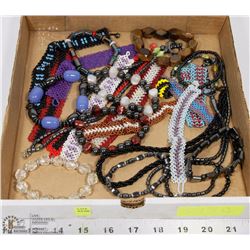 FLAT OF ASSORTED BRACELETS AND NECKLACES