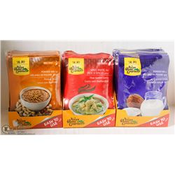 THREE CASES OF ASSORTED COOKING MIXES