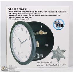 NEW HIDDEN WALL SAFE CLOCK BLACK