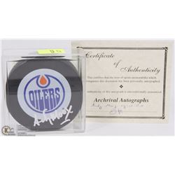 EDMONTON OILERS PUCK ANDY MOOG AUTOGRAPH