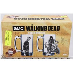 NEW THE WALKING DEAD 2 BEER MUG SET
