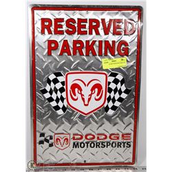 TIN DODGE MOTORSPORTS SIGN 18” X 12”