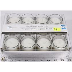 MAINSTAYS 12PC CANDLES IN GLASS CUPS