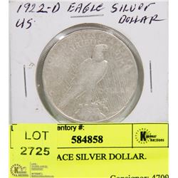 1922 US PEACE SILVER DOLLAR.