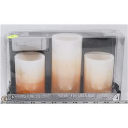 3PC LED CANDLE LIGHT SET WITH REMOTE