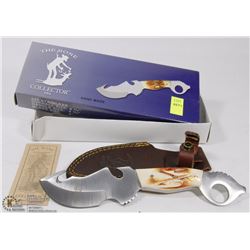 NEW 8¾" BONE HANDLE HUNTING KNIFE WITH