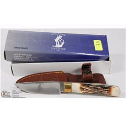 NEW 7½" BONE HANDLE HUNTING KNIFE