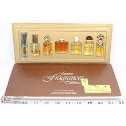 SET OF FAMOUS FRAGRANCES FULL MINIATURE BOTTLES.