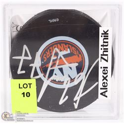 ALEXEI ZHITNIK AUTOGRAPHED ISLANDERS PUCK