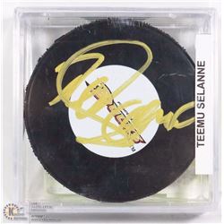 TEEMU SELANNE AUTOGRAPHED ANAHEIM DUCKS PUCK