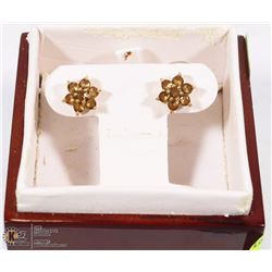 BRAZILIAN SUNSET GEMSTONE FLOWER DESIGN PIERCED