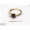 Image 1 : 10K YELLOW GOLD BLACK GRADED DIAMOND RING W/COA