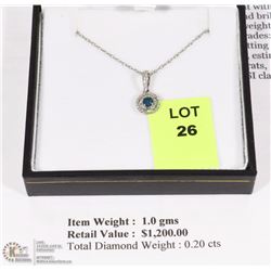 LADIES 14KT WHITE GOLD DIAMOND HALO PENDANT