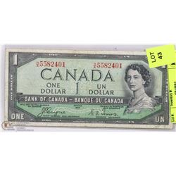 1954 CANADIAN $1 DEVILS FACE BILL.