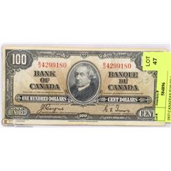 1937 CANADIAN $100 BILL.
