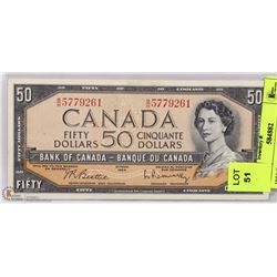 1954 CANADIAN $50 BILL.