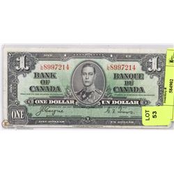 1937 CANADIAN $1 BILL