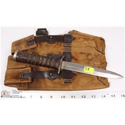 US WWII M3 1943 KNIFE WITH MAGAZINE  POUCH,