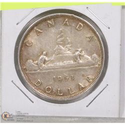 1953 CANADIAN SILVER DOLLAR COIN.