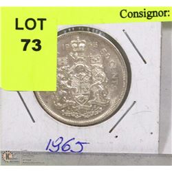 1965 CANADIAN 50 CENT COIN.