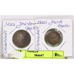 NAZI JEWISH GHETTO 1942- 10 PFENNING & 1943- 5
