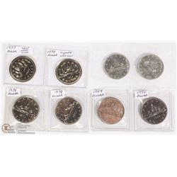 LOT OF 8 CANADIAN DOLLAR COINS