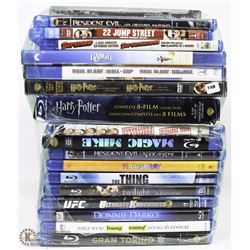 LOT OF 20 ASSORTED BLU RAY DVD'S