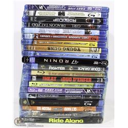 LOT OF 20 ASSORTED BLU RAY DVD'S