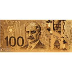 #12-24K GOLD FOIL $100 CANADIAN BILL