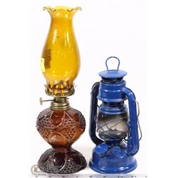 MINIATURE LANTERN AND OIL LAMP MADE IN HONG KONG.