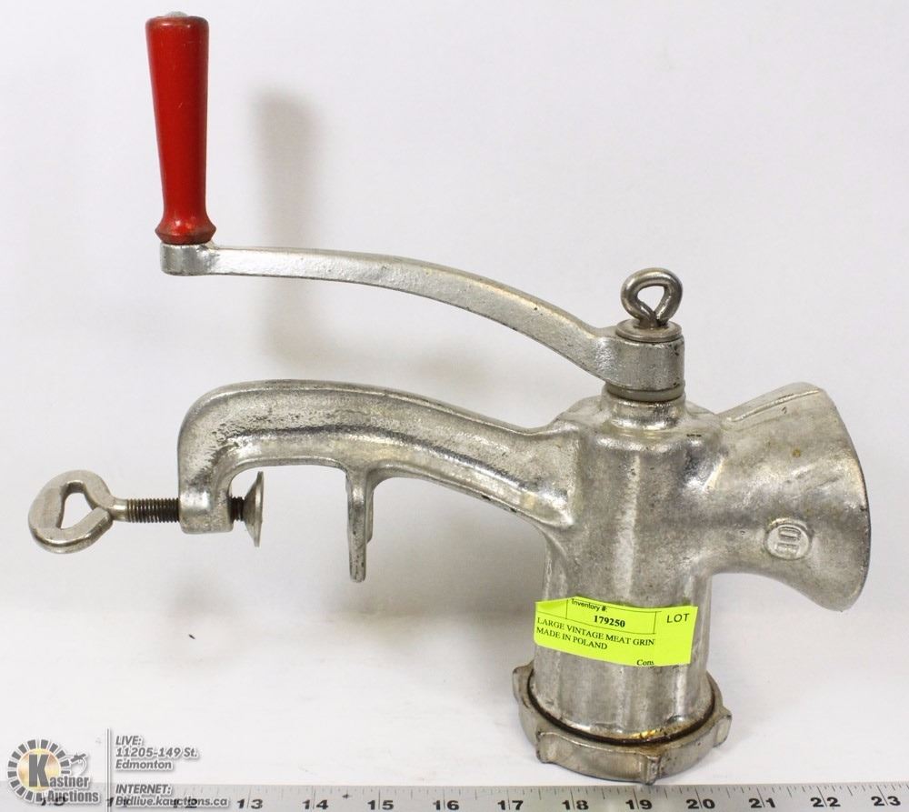 LARGE VINTAGE MEAT GRINDER MADE IN POLAND