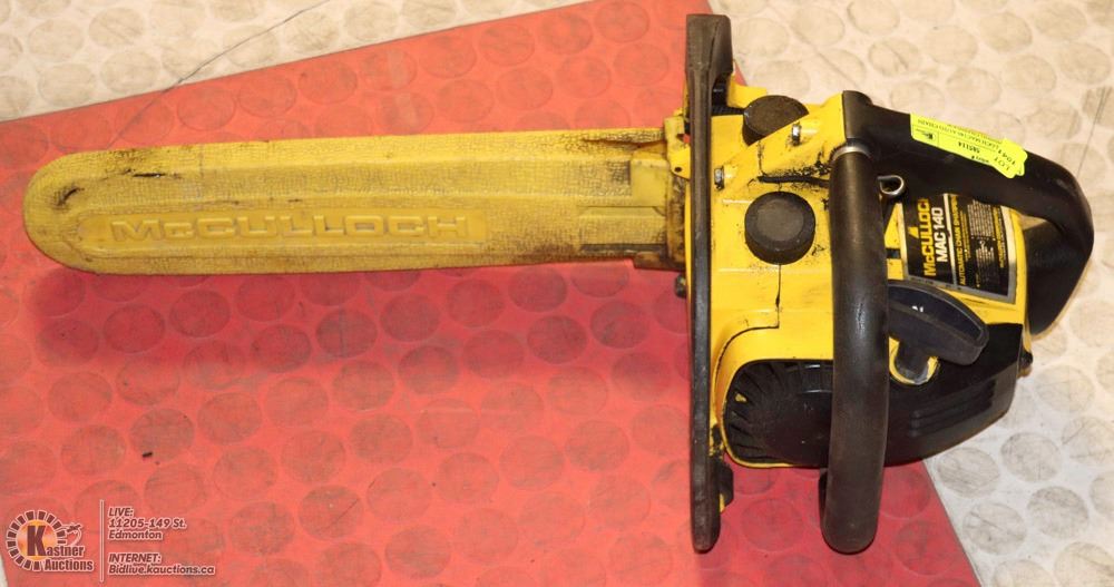 MCCULLOCH MAC140 AUTO CHAIN SHARPENING CHAINSAW.