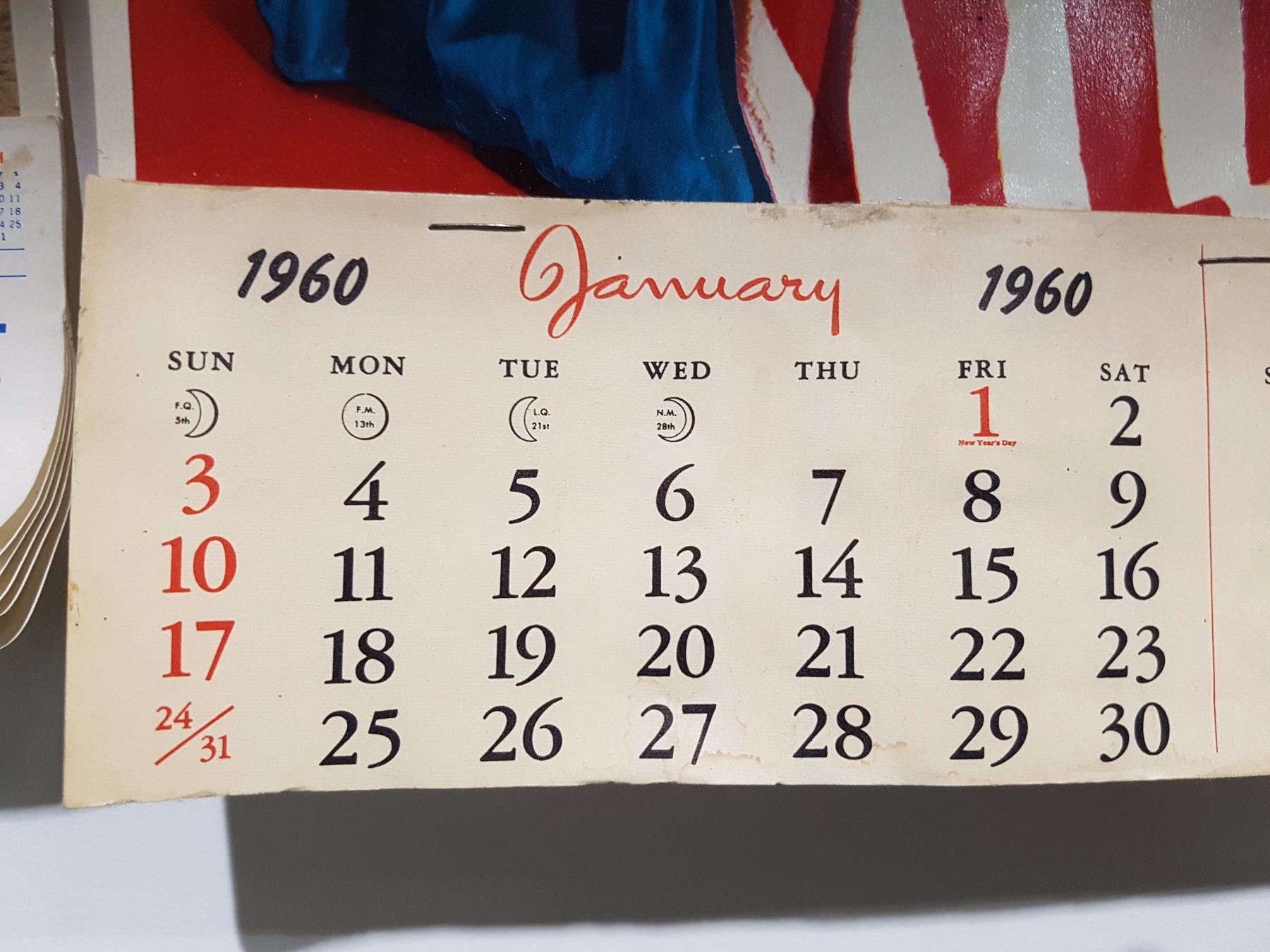 VINTAGE 1960 PIN UP GIRL CALENDAR GRAND FORKS, BC