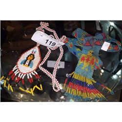 PAIR NATIVE BEADED NECKLACES
